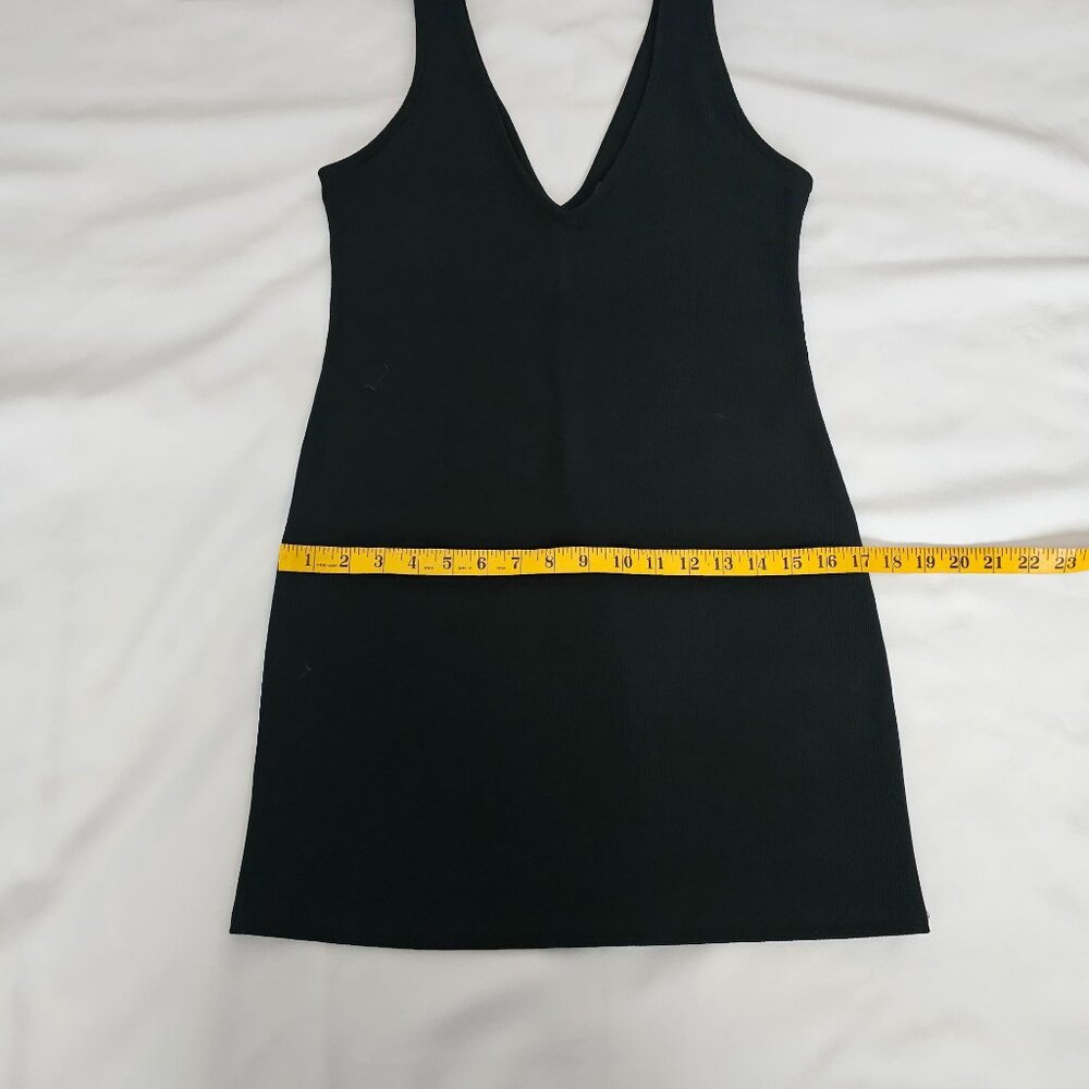 Wild Fable Classic Black Ribbed Stretchy V-Neck Bodycon Mini Dress Women's M - Picture 10 of 11